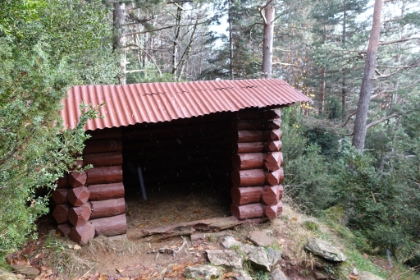 A refugi along the trail. The trail is now dropping elevation really fast. I had thought this was an out-and-back trail, so I’m getting worried about having to turnaround and climb back up this steep drop. I kept debating how much longer to keep dropping. Eventually, I figured it must be heading to the valley floor, so I just went with the flow.