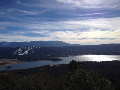 View of Big Bear lake from the peak.