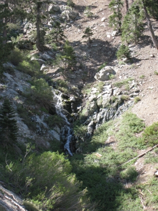 The cascades near the top of Icehouse Canyon.