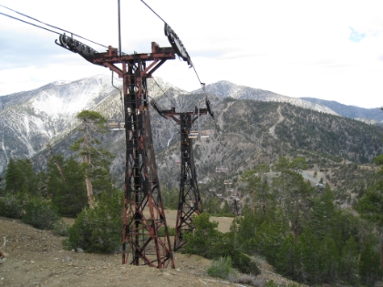 Ski lift in the summertime. I think it needs a paint job.