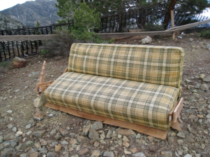 My comfy lunch spot on the top of Timber Mtn.