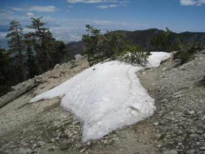 One of the few patches of snow left along the trail.