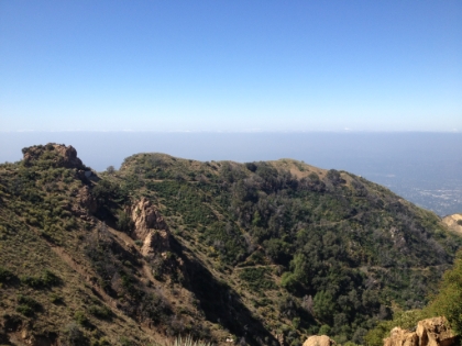 View from the ridge looking out across Altadena and all the way out towards the ocean.