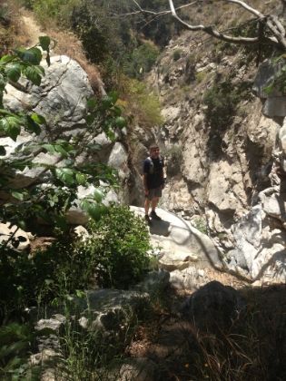 Dr. Rock's picture of me at the top of the falls.
