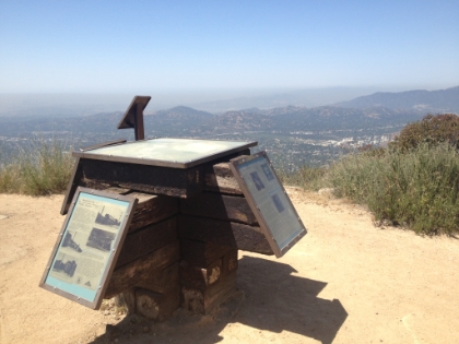 Historic info signs overlooking views of the Pasadena area.