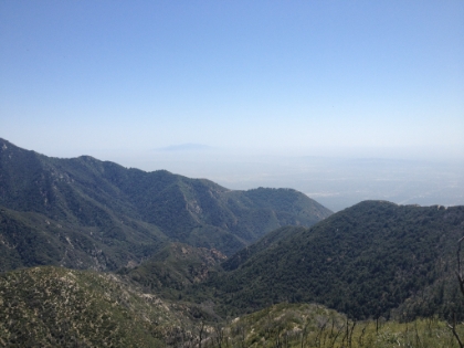 Looking down the canyon with Mt. San Jacinto in the distance.