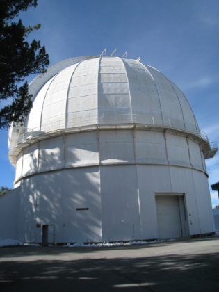 The 100 inch telescope, built in 1917, was the largest in the world for over 30 years, and is still in use today. This marked the end of my ascent. I now head-down full speed (only slowing for a few treascherous spots on the snow ledges). I had a few near wipeouts on the way down, but nothing major. In the end, it was roughly 4 hours up, 2 hours down, and a 1/2 hour on top.
