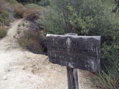 Entering the Sheep Mountain Wilderness from yet another location. But where the Bridge to Nowhere trail was fairly busy, I see only a few people on this trail the entire time.
