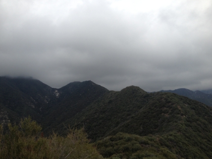 A look back at the ridge and the multiple mounds.