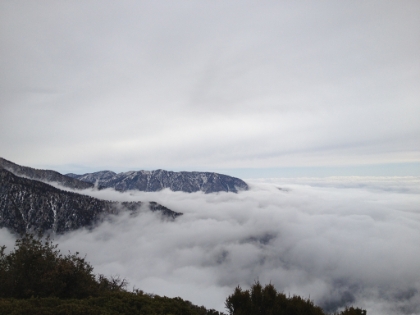 It was pretty cool how the clouds drifted into the shoulders of the mountain.