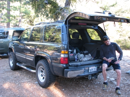 Dad's picture of me back at the car. I bashed my knee pretty bad climbing over a log, but othewise made it back unscathed. Amazingly enough my Dad and I were both on the trail for something like six hours, completely apart, and managed to meet back up within seconds of each other at the trailhead.
