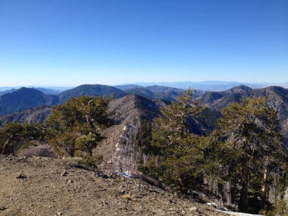 Looking back at the ridge I came up. You can see how there's still quite a bit of snow on the shady side of the ridge and none on the other side.
