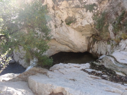 Here's a look at the double falls from above after I scrambled up the rocks.