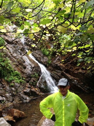 Dr. Rock at the waterfall.
