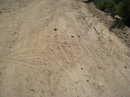 A message to Dad in case he missed the start of the Upper Holy Jim trail. Turns out he didn't even see the message.