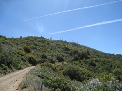 Bottom of the saddle looking back at Santiago Peak.