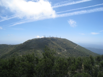 Made it to Modjeska Peak. Here looking back at Santiago.