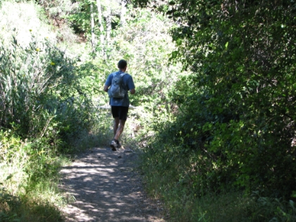 A picture that Dad took of me as I passed him on the way up Lower Holy Jim.