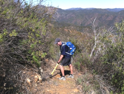 I picture of me doing trail maintenance the previous weekend.