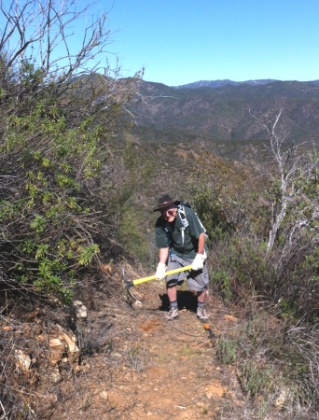 A picture of Dad from the previous weekend doing trail maintenance on the Bluewater trail.