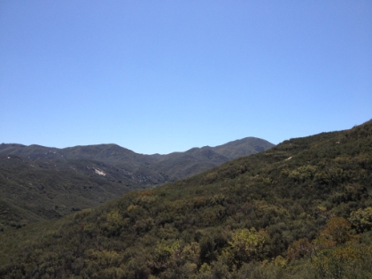 Climbing up towards Chiquito Falls. I believe that's Sugarloaf Peak, my destination for another day.