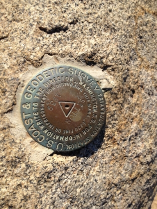 The official Sitton Peak summit marker.
