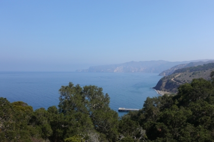 The trail climbs quickly with great views of the coast and the dock where we started.