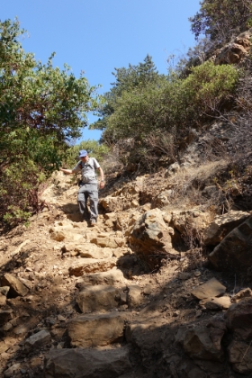The trail is actually surprisingly steep and technical in places. It's excellent singletrack the entire way.