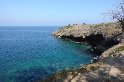 I quickly scramble up to the bluffs above the beach for a higher look. I had a hard time finding the trail, but the views were worth it.