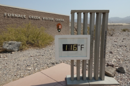 Next stop was the Furnace Creek Visitor Center. In less than an hour, the temperature and gone from 95 to 116. I was hoping for higher, but would be content if it stayed at 116. Little did I know, the heat of the day was just starting!