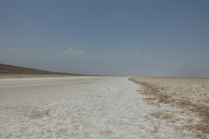 From a distance the flats look smooth, but up close they're quite rough and covered in crystalline salt formations.