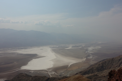 Next stop Dante's View. It's unquestionably the most dramatic view in the park. Almost 6,000' above Badwater Basin far below, it's a long drive up to this point, but well worth it. Telescope Peak on the other side of the basin is over 11,000' above the valley floor.