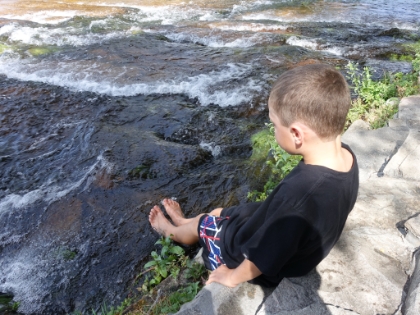Can't resist dipping your feet in a fresh water spring!