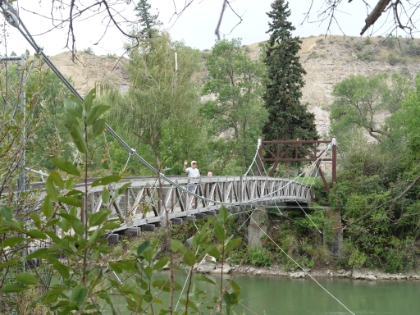 Dad and Kyle crossing over part of the Missouri River.
