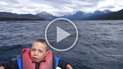 If you watch the video all the way through to the end, you'll get an idea of the size of the swells. The big ones were probably 2-3' with whitecaps. Not the place to be if you're prone to sea sickness!