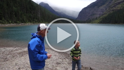 Skipping rocks on Avalanche Lake. My Dad is quite the rock skipper, a skill I evidently did not inherit. Only 4 skips or so here, but he had as many as 6 and claims he can do 8-10!