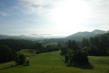 The view from my balcony. Unquestionably the best $99/night lodging I have ever had. I could seriously see myself living out here. Nothing but green as far as the eye can see.