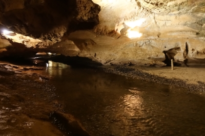 It's cool to see this much water underground, and there are actually small cascades in places.