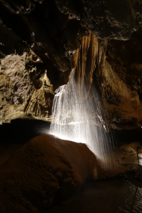 It's a 210 foot high, two tier waterfall. Tallest underground waterfall in the Eastern US.