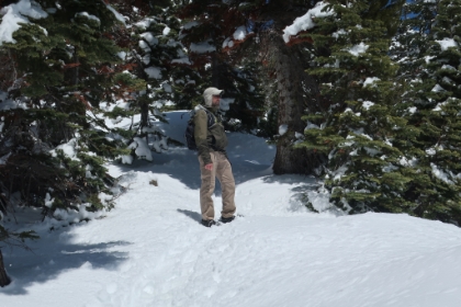 Dad's photo of me on the way up.