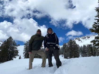 We only saw a few other people all day, and one of them was fortunately on top just in time to snap a photo for us.