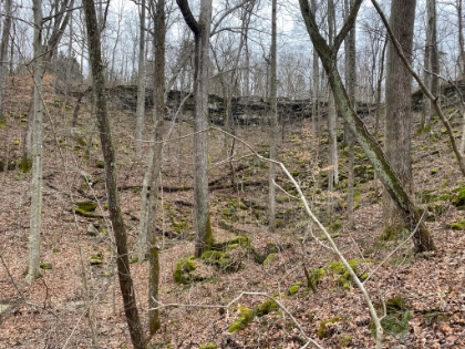 After a short bus ride from the visitor center, the Domes and Dripstones tour enters via the "New" entrance, which was discovered when a giant sink hole collapsed. Here we descend into the sink hole to the entrance.