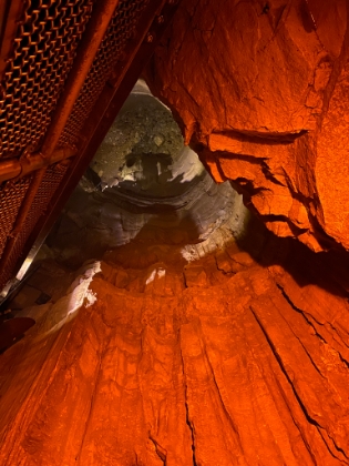 Looking off the side of one of the metal walkways. You definitely would not want to go over the edge here!