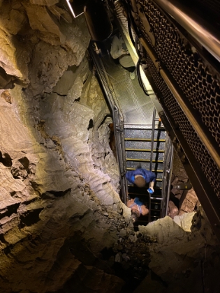 More crazy staircases. This initial portion of the descent alone has 280 stairs. You have to crouch and duck at all sorts of odd angles in some of the tighter spots. I doubt this would even be allowed if it were being built nowadays.