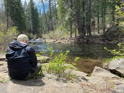 Hanging out for lunch above Upper Falls.