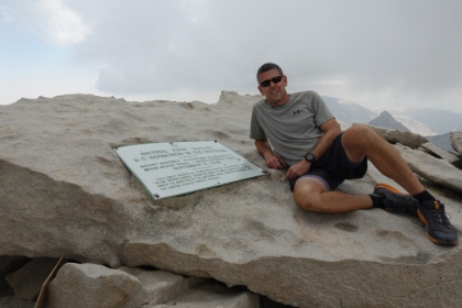 But I finally summitted around 11:40am! My temperature sensor had the temp at 43 degrees. My adrenaline must have still been flowing because I didn't even notice the cold in my shorts and t-shirt. I did get a lot of funny looks though from other folks that were in their heavy hiking gear.