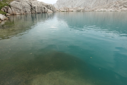 And with it on, amazing difference. Unfortunately, I couldn't lure any of the fat, friendly trout to shore that were here 15 years ago.