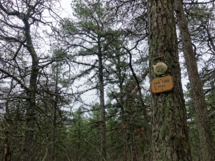 I'm not sure of the history behind the name, but it's a cool trail sign.