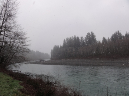 Snow on the Hoh River.