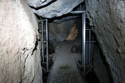 Now getting into the cave proper. A gate guards the entrance for times of the year when access is closed.